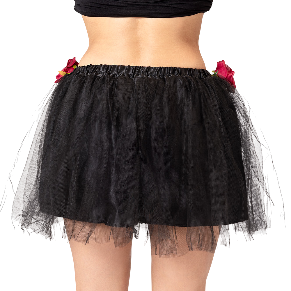 Tutu negro con calaveras del Día de los Muertos