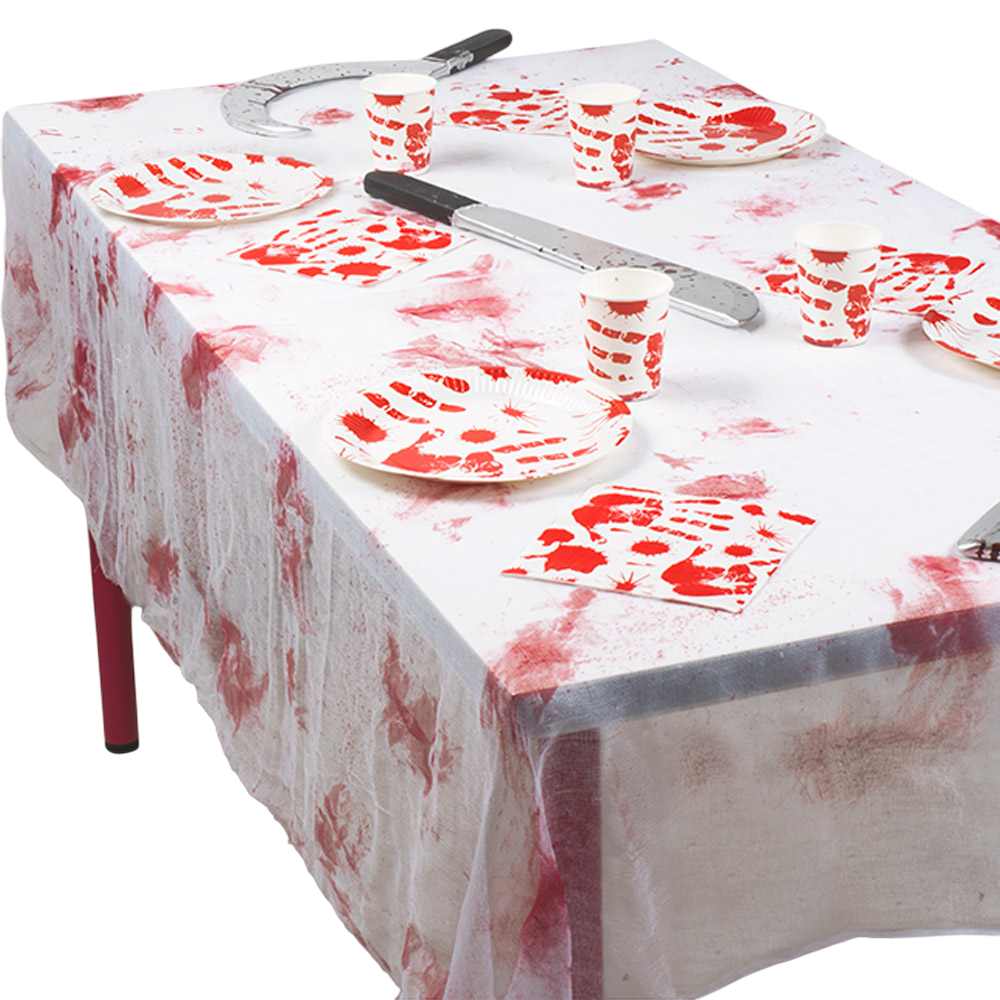 Mantel ensangrentado con manchas de sangre, 150 x 180 cm – Halloween