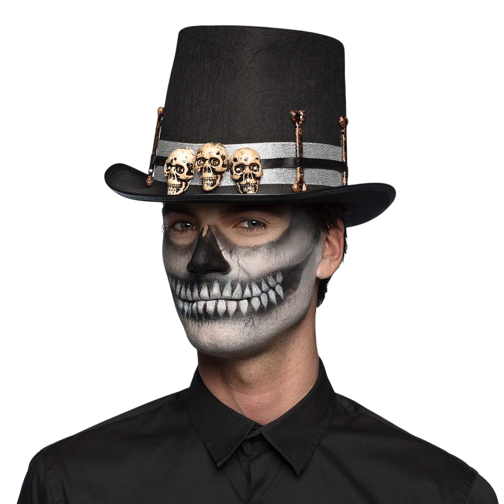 Sombrero de maestro de Halloween con calavera – Disfraz