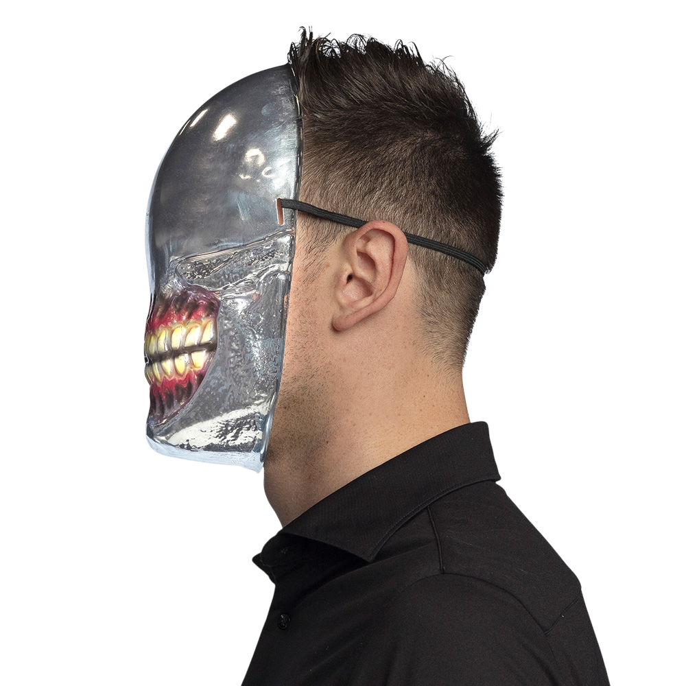 Máscara de calavera alienígena con espejo – Máscara de Halloween