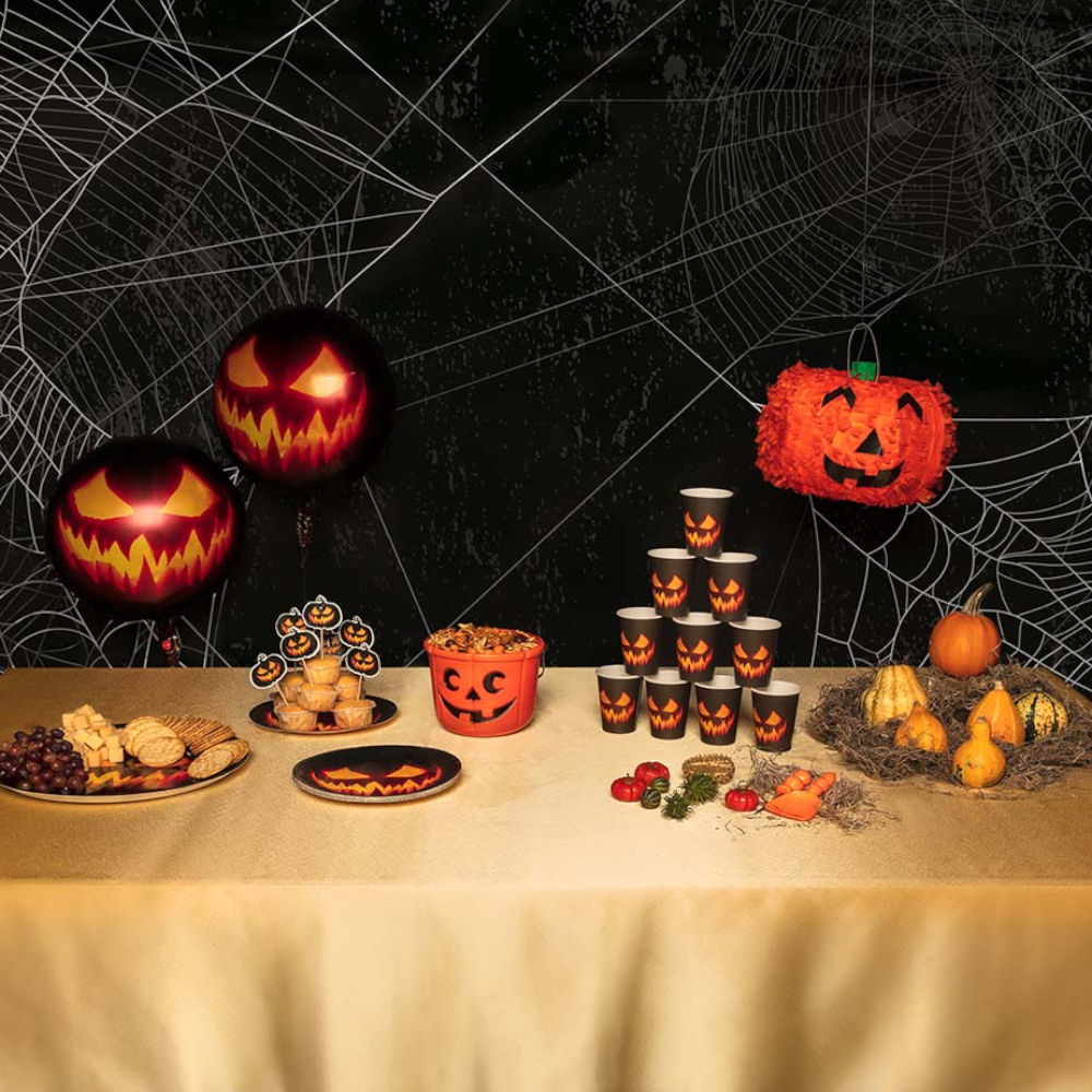 Lote de 10 vasos con diseño de calabaza terrorífica de 25 cl – Halloween