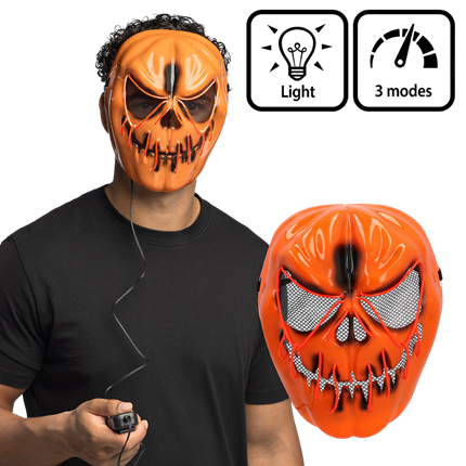 Máscara LED de calabaza terrorífica – Máscara luminosa de Halloween