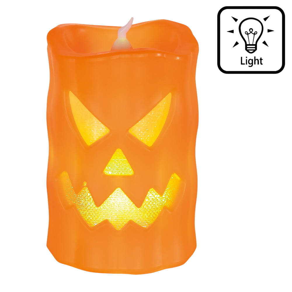 Vela LED con forma de calabaza, 10 x 6 cm – Decoración de Halloween