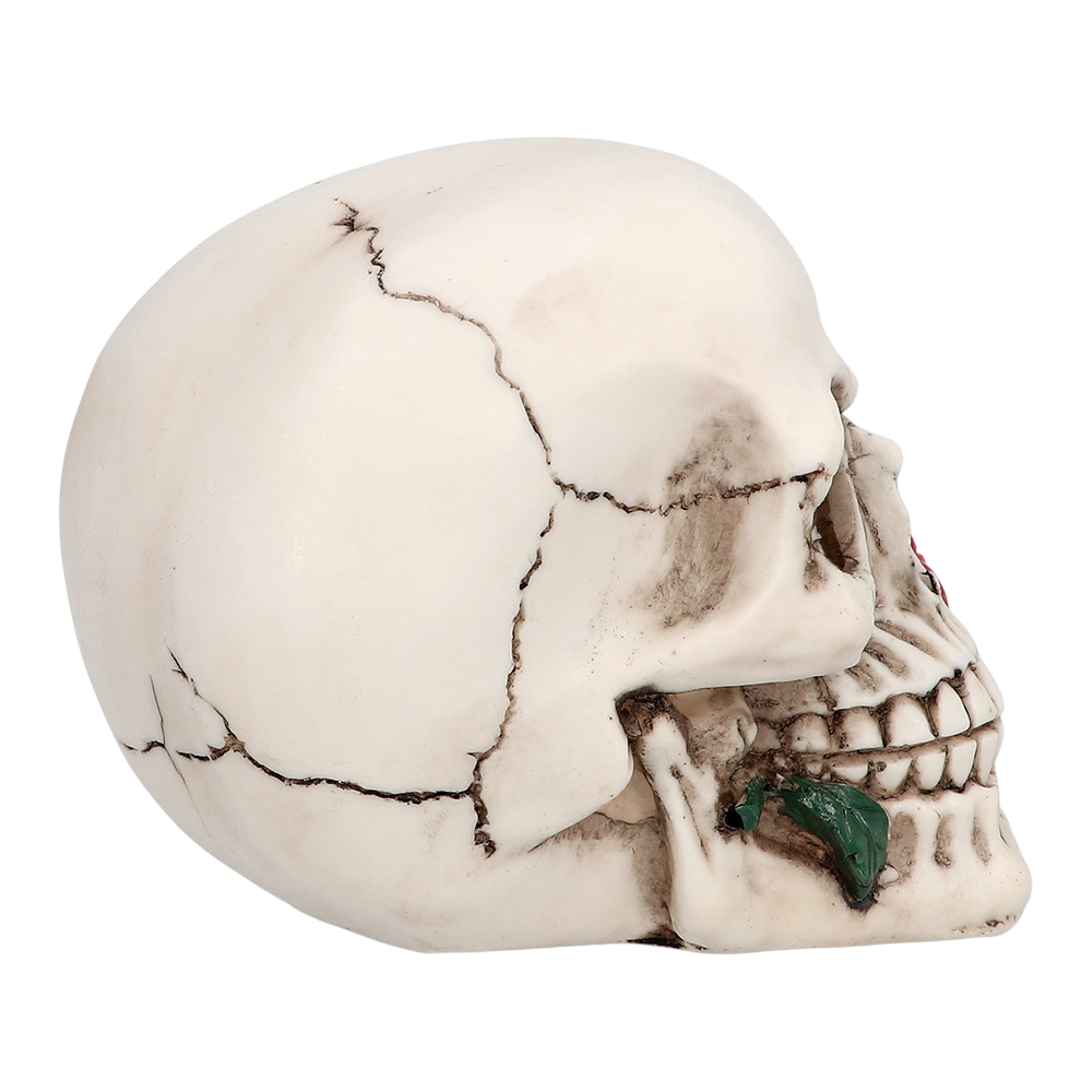 Calavera con flor, 10 x 10,5 x 13 cm – Decoración de Halloween