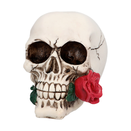 Calavera con flor, 10 x 10,5 x 13 cm – Decoración de Halloween