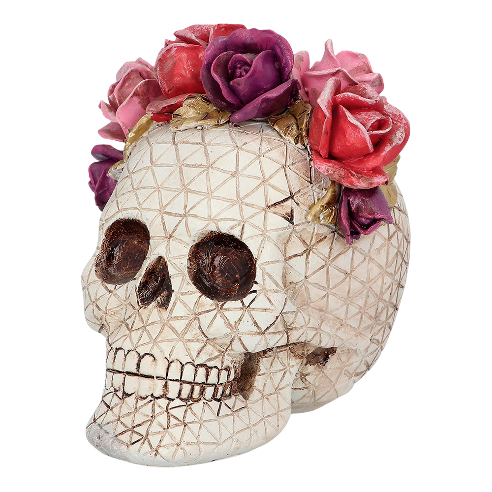 Calavera del Día de los Muertos, 15 x 14 x 15 cm – Decoración de Halloween