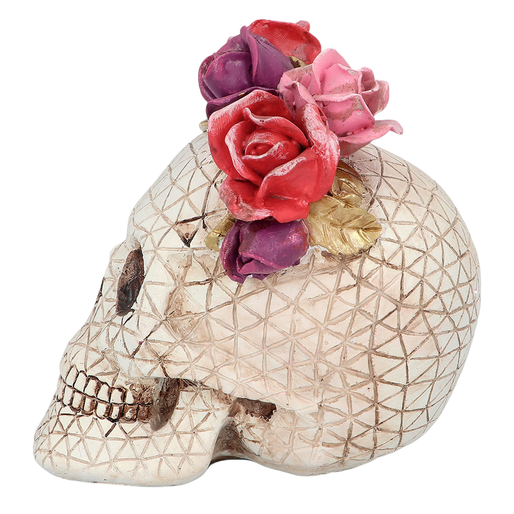 Calavera del Día de los Muertos, 15 x 14 x 15 cm – Decoración de Halloween