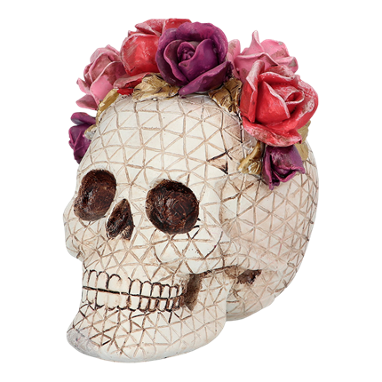 Calavera del Día de los Muertos, 15 x 14 x 15 cm – Decoración de Halloween