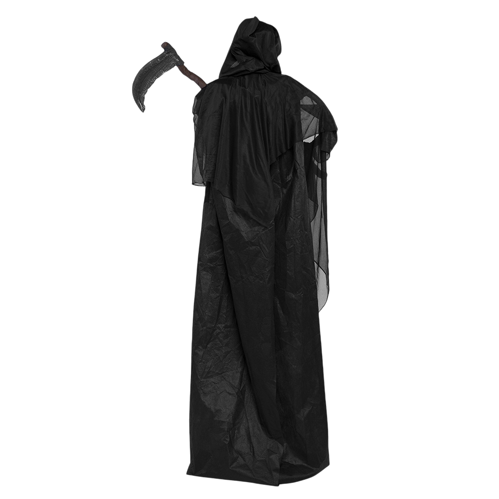 Muñeco esqueleto de la Parca con guadaña animado, 183 cm – Halloween