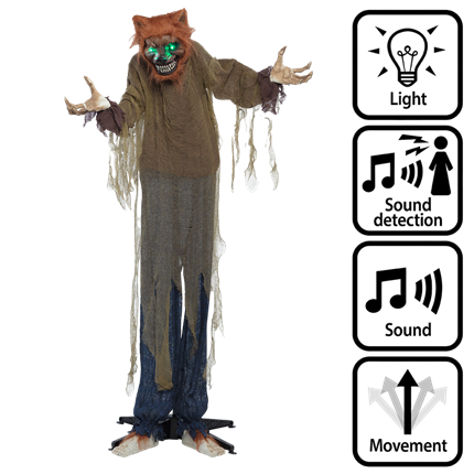 Hombre lobo de tamaño humano, 160 cm – Decoración de Halloween