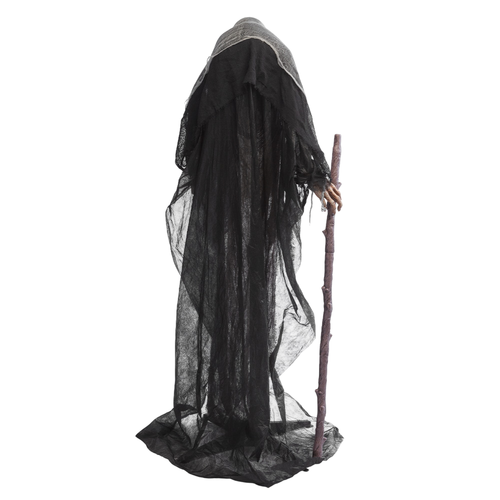 Bruja con bastón, tamaño real (160 cm) – Decoración de Halloween