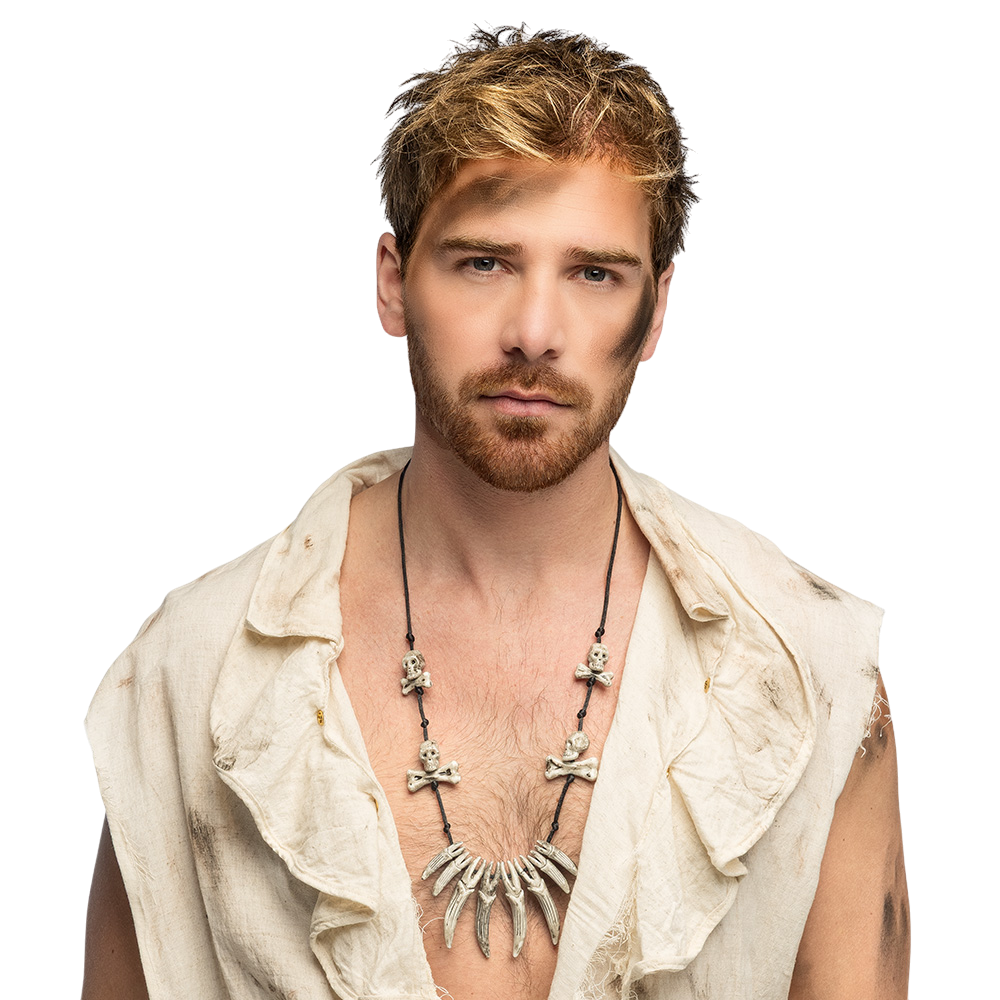 Collar con hoja y calavera – Joya de Halloween