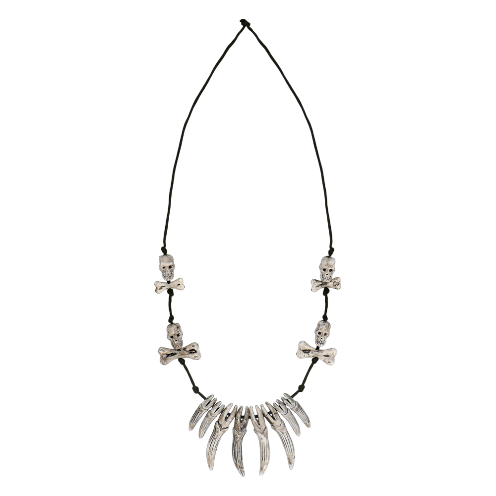 Collar con hoja y calavera – Joya de Halloween