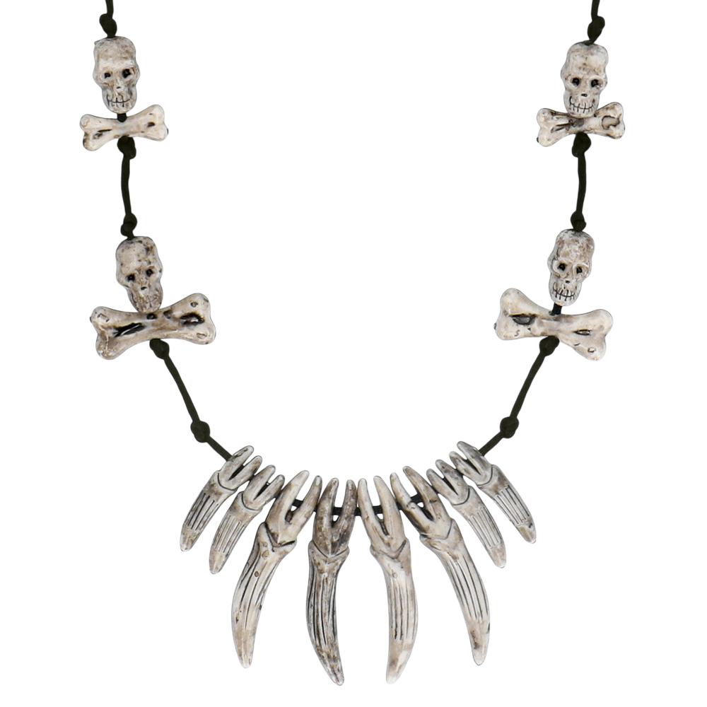 Collar con hoja y calavera – Joya de Halloween