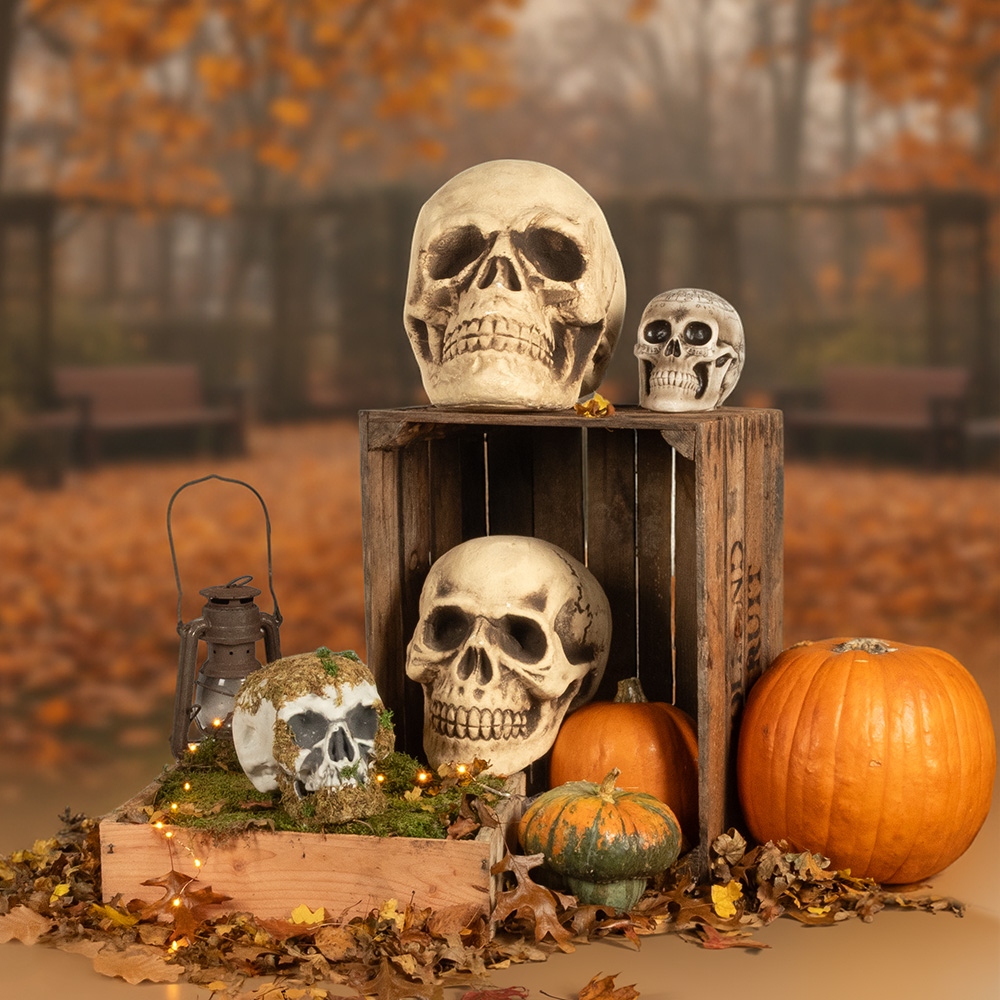 Calavera decorativa de 15 x 20 x 16 cm – Halloween