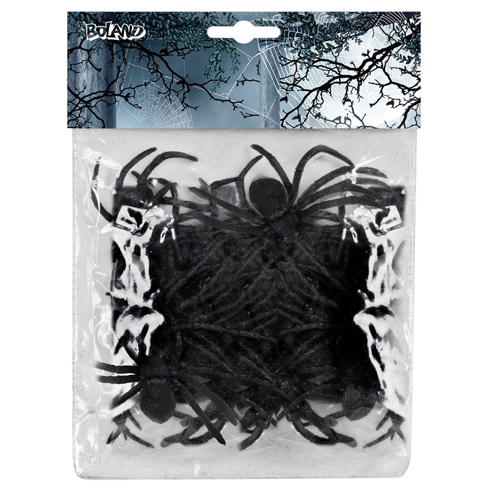 Lote de 12 arañas de 5 x 6 cm – Decoración de Halloween