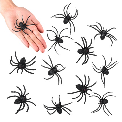 Lote de 12 arañas de 5 x 6 cm – Decoración de Halloween