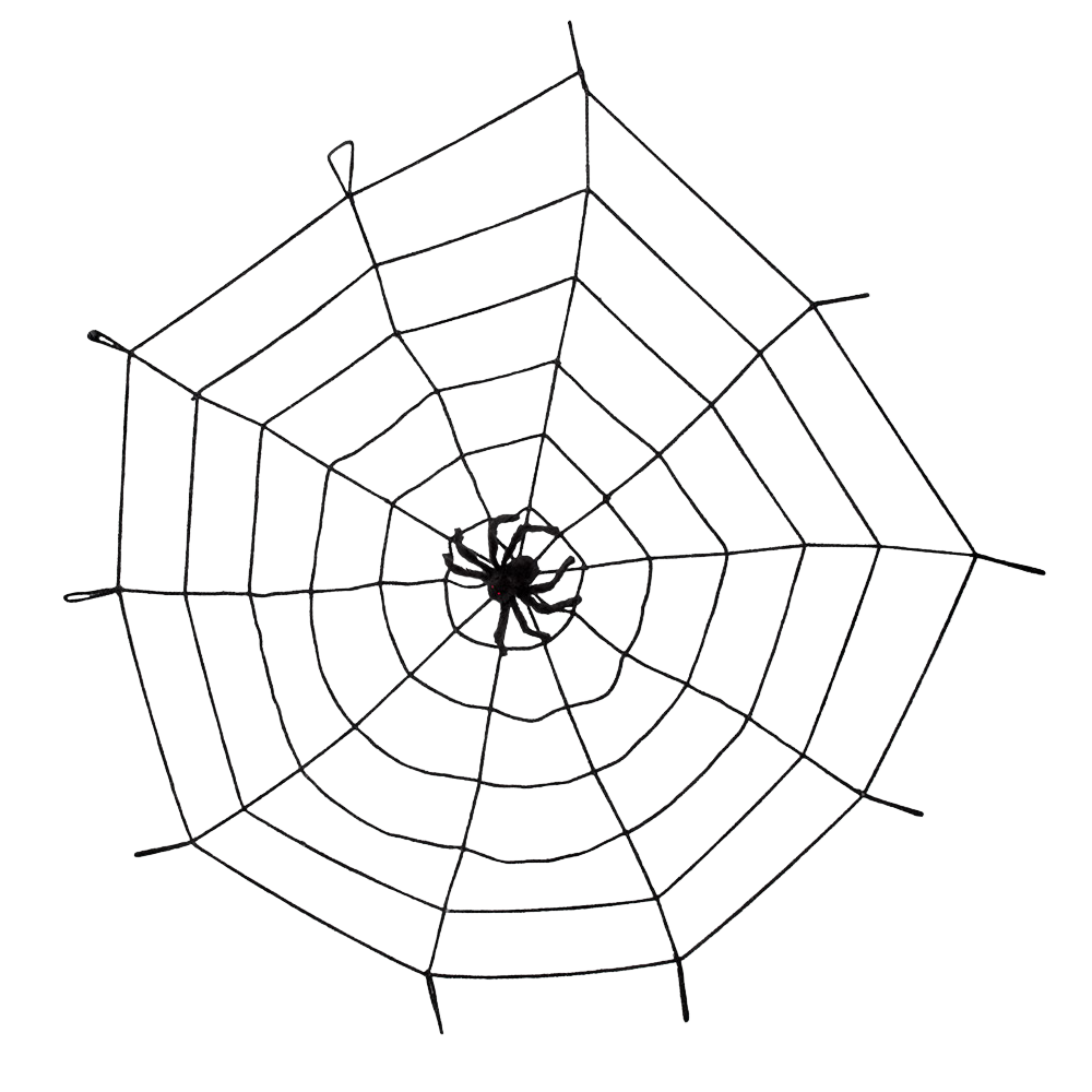 Telaraña elástica de 150 cm con araña – Halloween