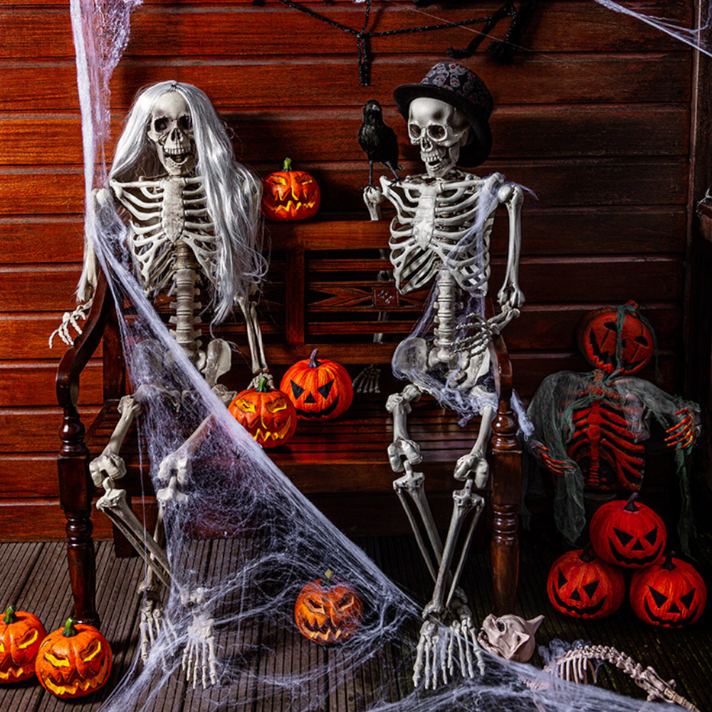 Telaraña elástica de 150 cm con araña – Halloween