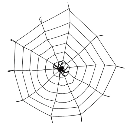 Telaraña elástica de 150 cm con araña – Halloween