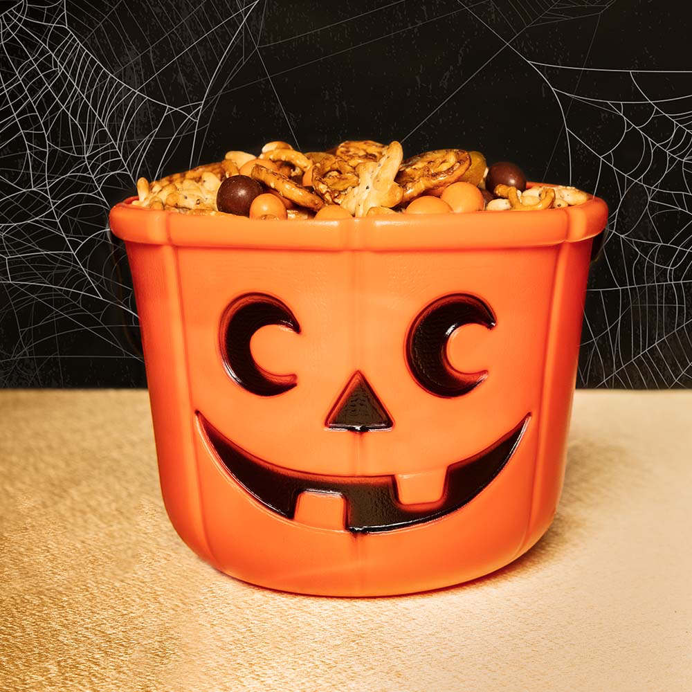 Cubo de calabaza naranja, 14 x 18 cm – Cesta para caramelos de Halloween