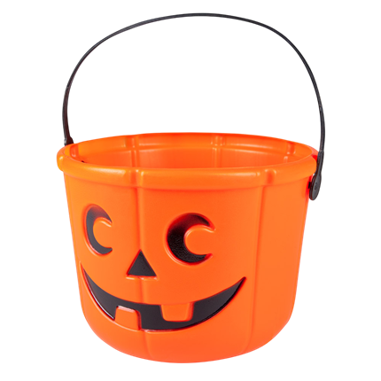 Cubo de calabaza naranja, 14 x 18 cm – Cesta para caramelos de Halloween