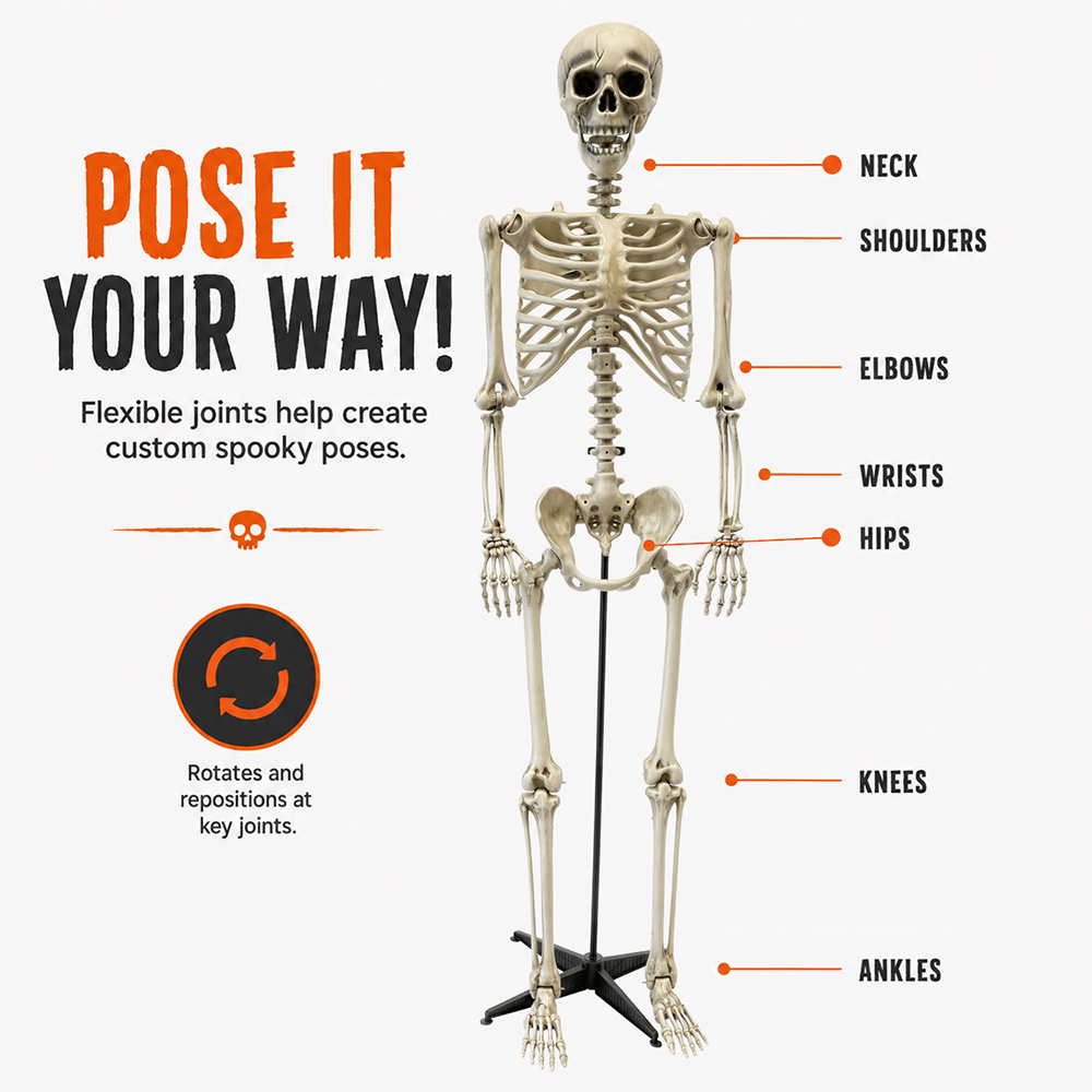 Esqueleto gigante de 240 cm – Decoración de Halloween
