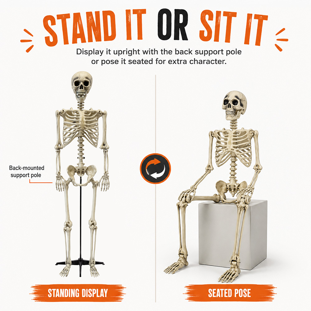 Esqueleto gigante de 240 cm – Decoración de Halloween