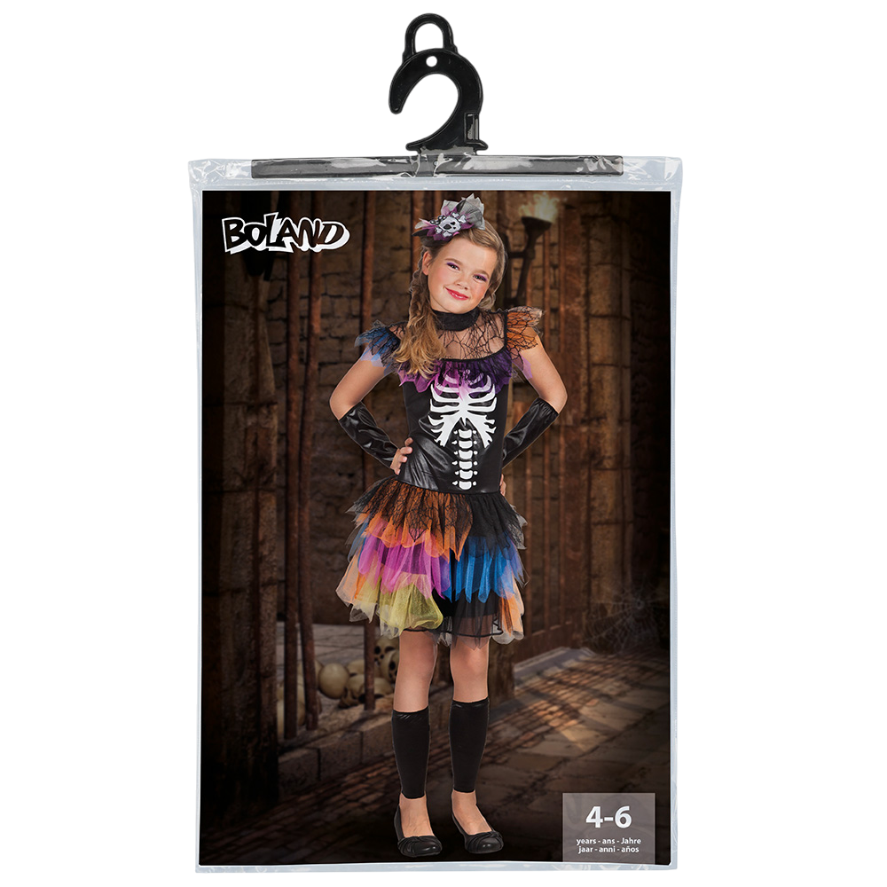 Disfraz de princesa esqueleto para niñas de 4 a 6 años – Halloween