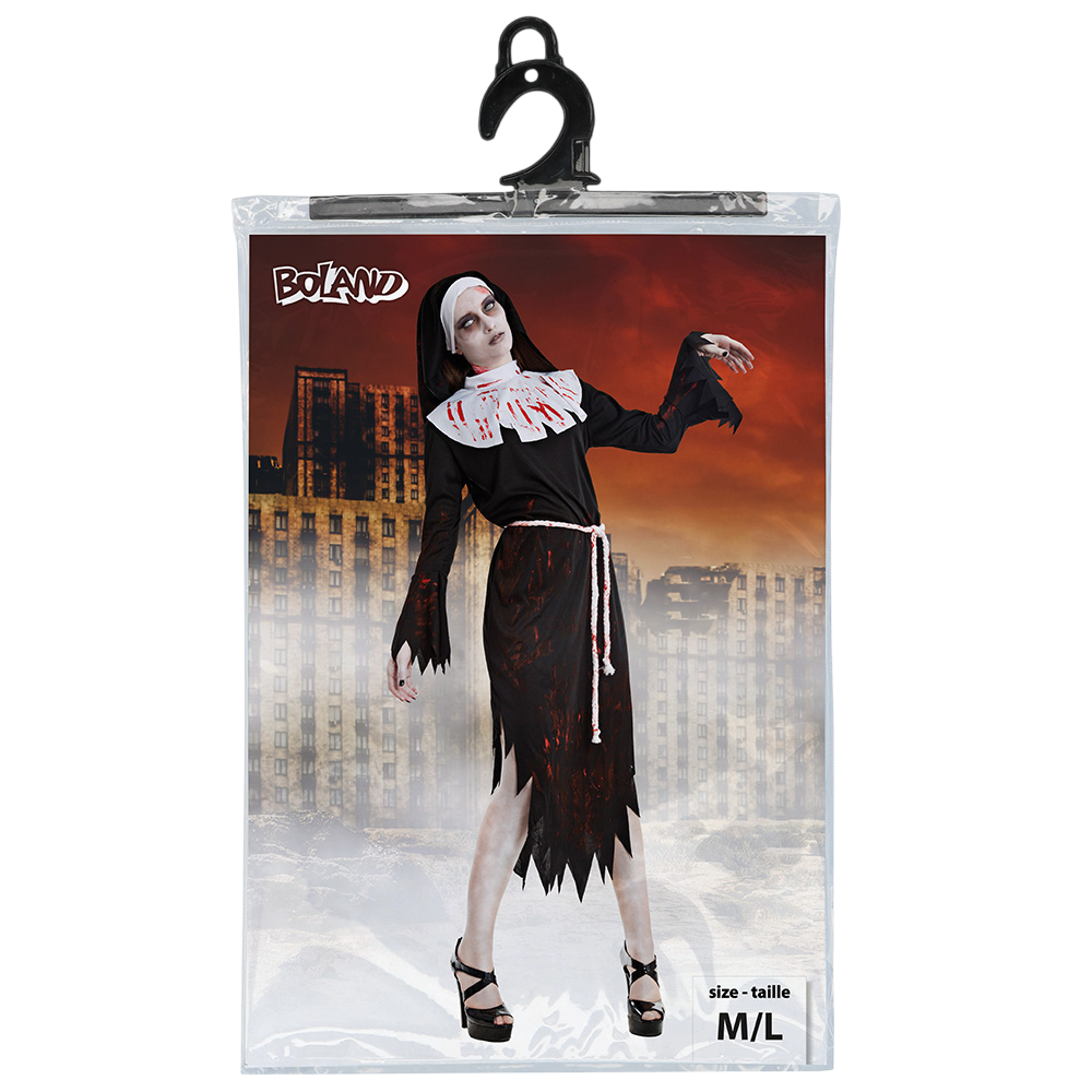 Disfraz de monja zombi para mujer, tallas M/L – Halloween