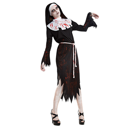 Disfraz de monja zombi para mujer, tallas M/L – Halloween