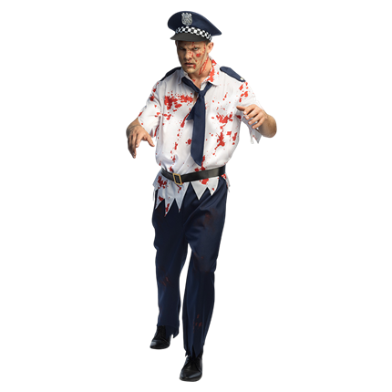 Disfraz de policía zombi para hombre, talla M/L – Halloween