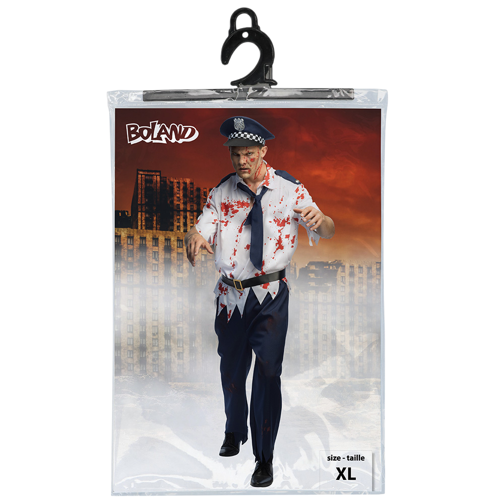 Disfraz de policía zombi para hombre, talla XL – Halloween