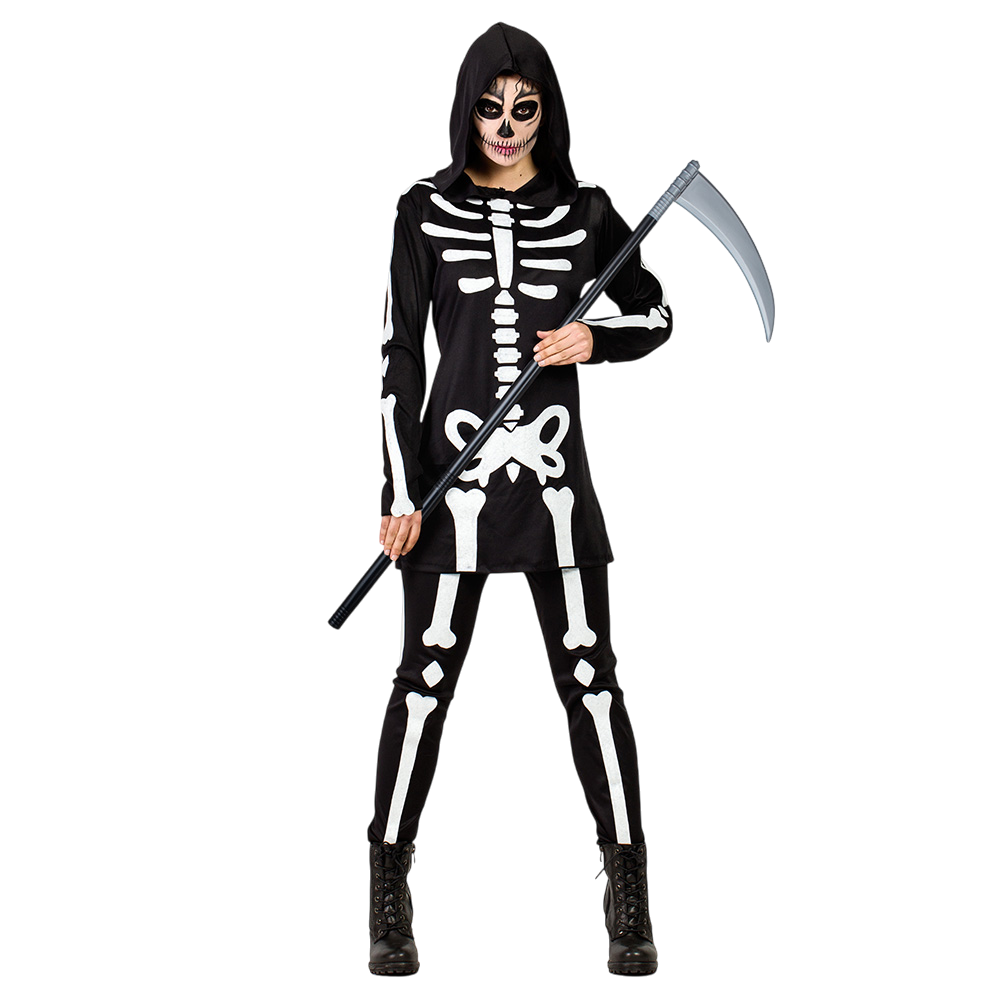 Disfraz de esqueleto para mujer, talla M/L – Halloween