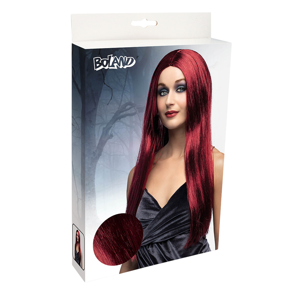 Peluca de bruja color caoba – Disfraz de Halloween