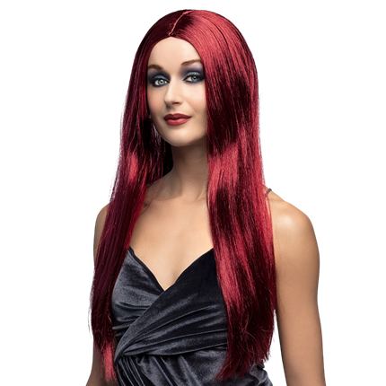 Peluca de bruja color caoba – Disfraz de Halloween