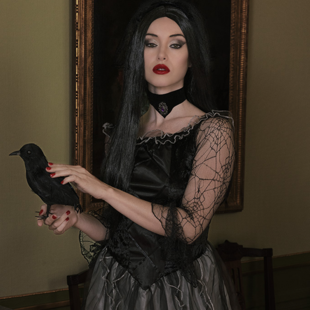 Peluca de bruja negra – Disfraz de Halloween