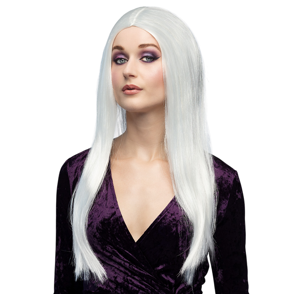 Peluca de bruja blanca – Disfraz de Halloween