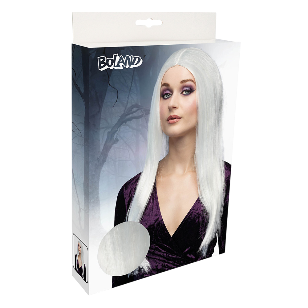 Peluca de bruja blanca – Disfraz de Halloween