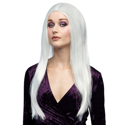 Peluca de bruja blanca – Disfraz de Halloween