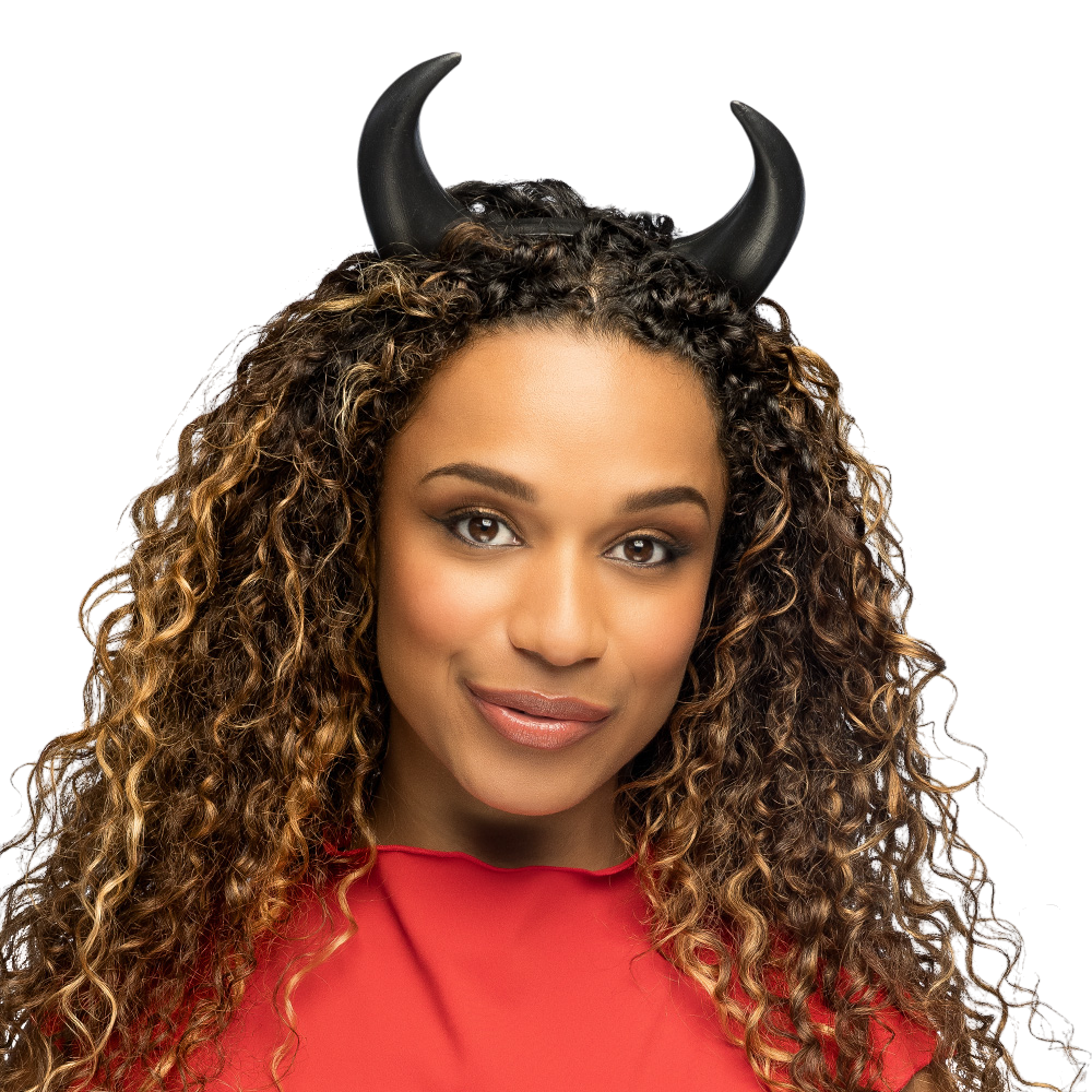 Diadema con cuernos de diablo negros – Accesorio de Halloween