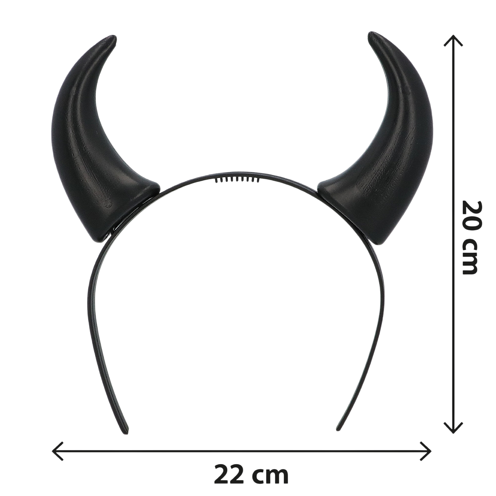 Diadema con cuernos de diablo negros – Accesorio de Halloween