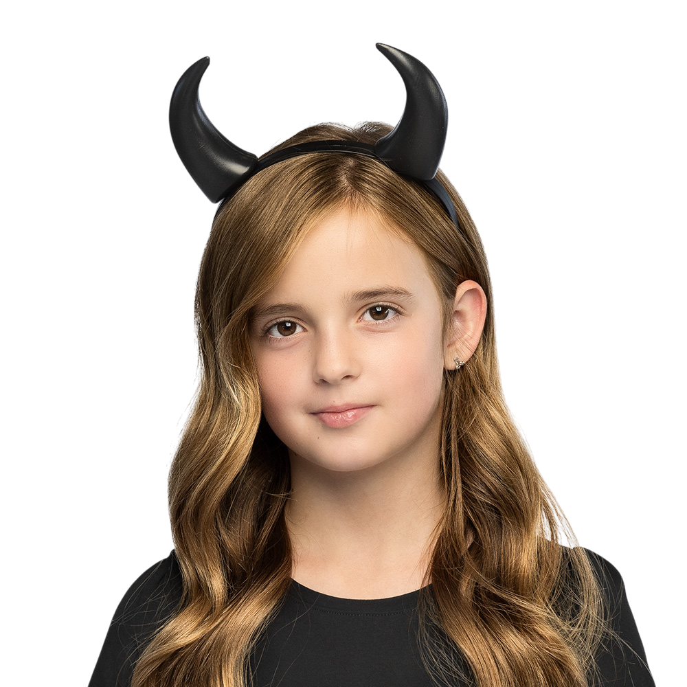 Diadema con cuernos de diablo negros – Accesorio de Halloween