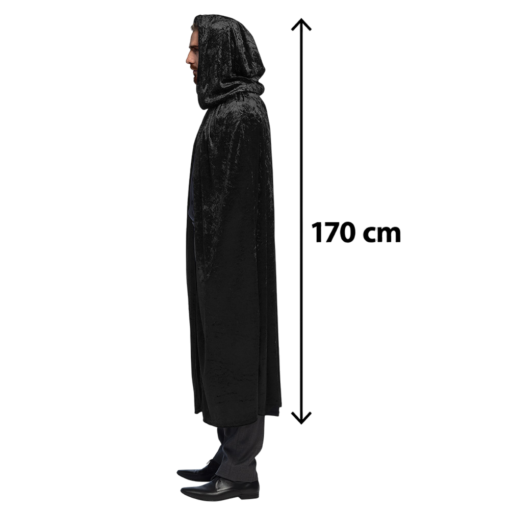 Capa negra de 170 cm – Disfraz de Halloween