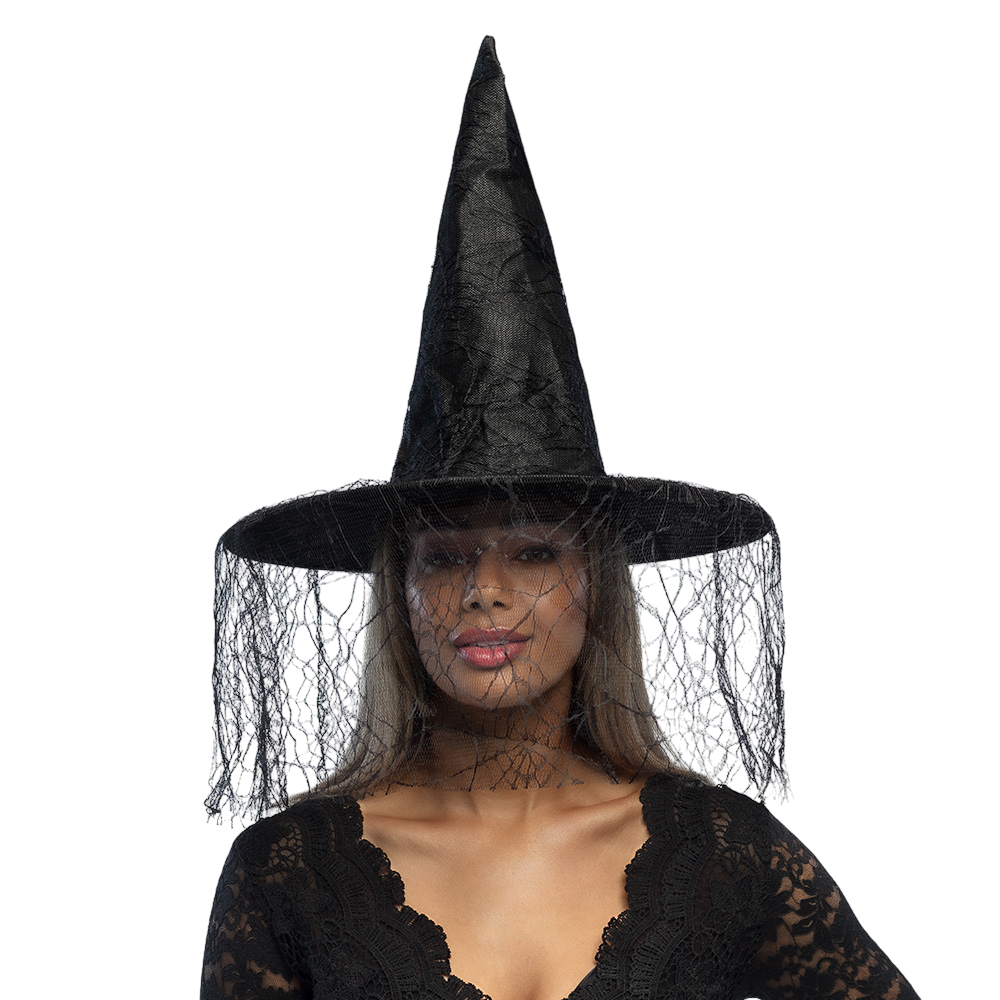 Sombrero de bruja negro – Disfraz de Halloween