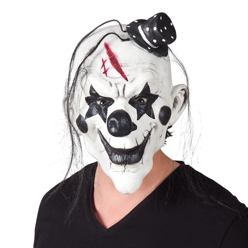 Máscara de látex de payaso psicópata con pelo – Halloween