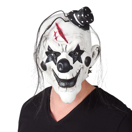 Máscara de látex de payaso psicópata con pelo – Halloween