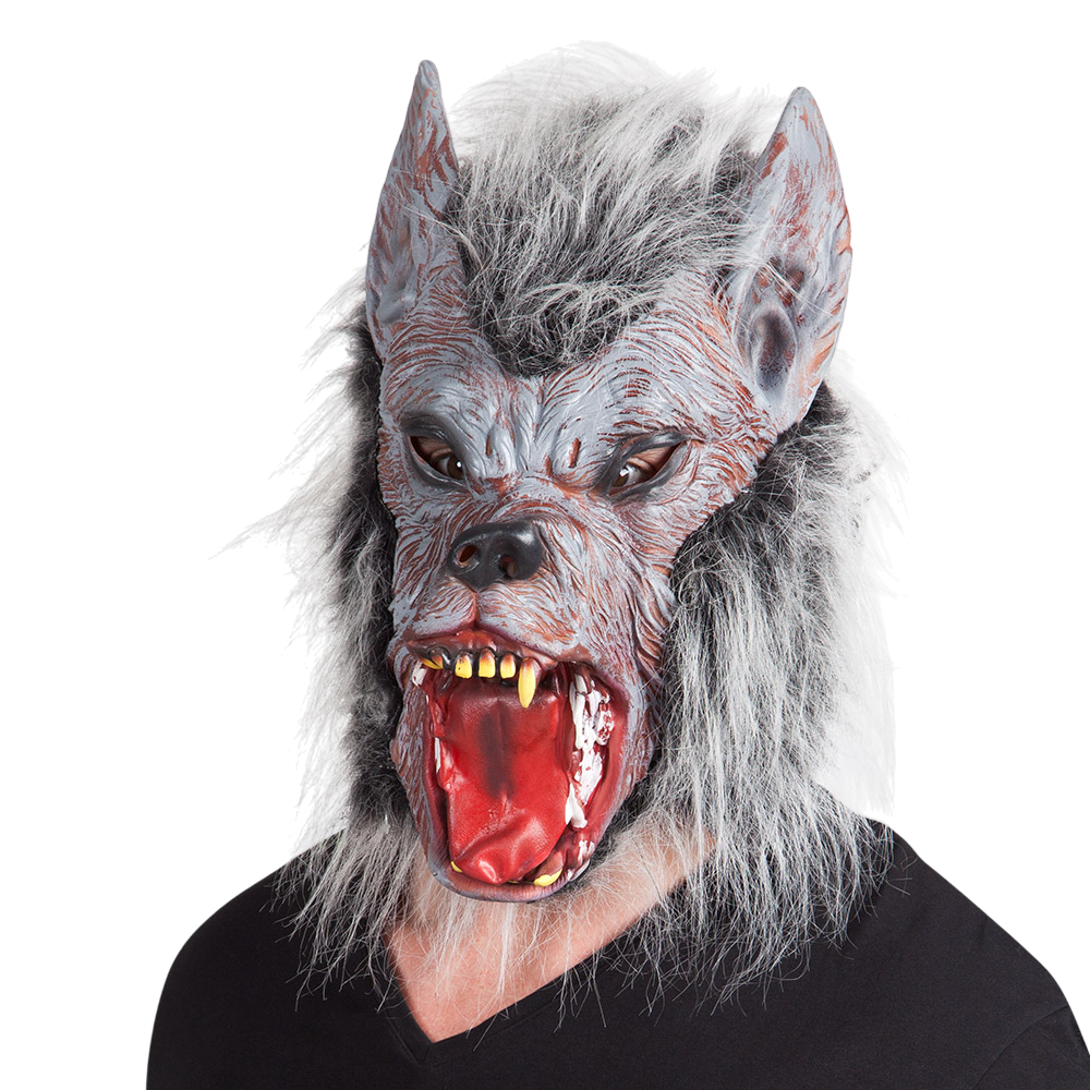 Máscara de látex de hombre lobo con pelo – Halloween