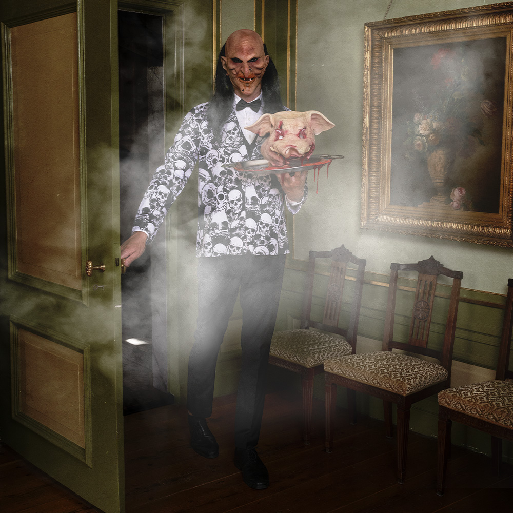 Máscara de látex de cerdo ensangrentado – Máscara de terror para Halloween