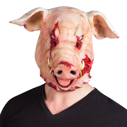 Máscara de látex de cerdo ensangrentado – Máscara de terror para Halloween